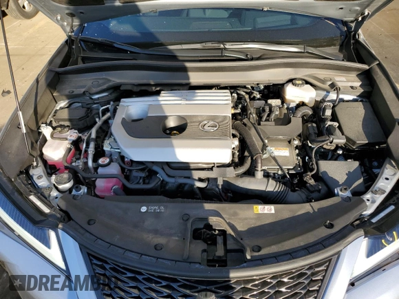 2023 Lexus UX 250h F Sport with VIN JTHB9JBHXP2067404, listed as a Copart auction lot 43605075 with 24,268 mi miles and Salvage title. Bid and sale history available at DreamBid. Image 12.