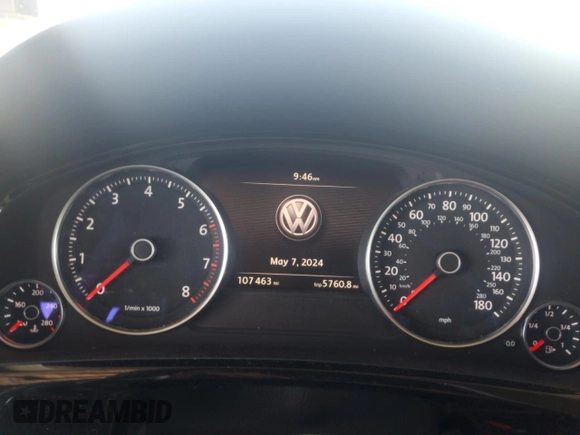 2017 Volkswagen Touareg Sport with VIN WVGEF7BP8HD000237, listed as a Copart auction lot 52714074 with 107,463 mi miles and . Bid and sale history available at DreamBid. Image 9.