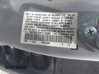 2015 Honda Civic Sedan EX with VIN 19XFB2F83FE116399, listed as a IAAI auction lot 42050811 with 156,682 mi miles. Bid and sale history available at carsss.com. Image 9.