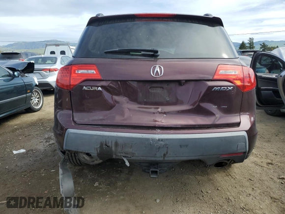 2009 Acura MDX Tech Pkg with VIN 2HNYD28629H533594, listed as a Copart auction lot 47482895 with 199,366 mi miles and Salvage Title. Bid and sale history available at carsss.com. Image 6.