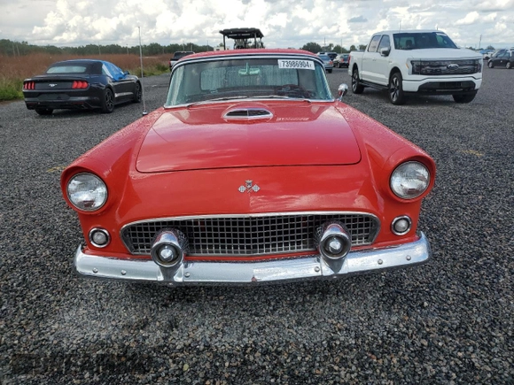 1955 Ford Thunderbird with VIN P5FH185381, listed as a Copart auction lot 73986904 with 2,206 mi miles and Salvage Title. Bid and sale history available at DreamBid. Image 5.