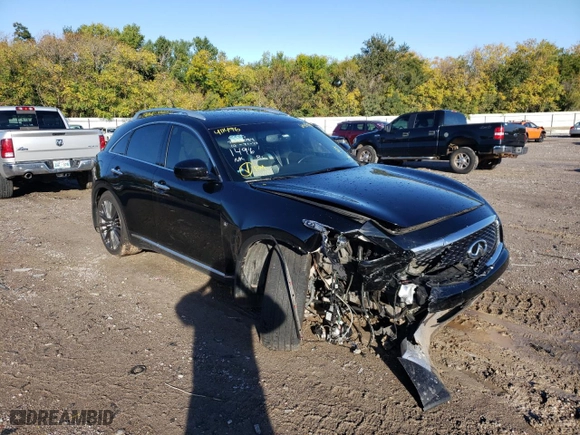 2017 Infiniti QX70 with VIN JN8CS1MW9HM411496, listed as a Copart auction lot 64852782 with 54,453 mi miles. Bid and sale history available at carsss.com. Image 1.