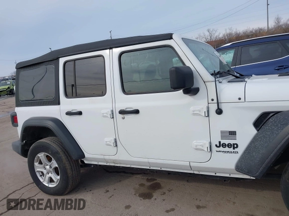 2022 Jeep Wrangler Unlimited Sport with VIN 1C4HJXDG9NW195083, listed as a IAAI auction lot 41515229 with 44,445 mi miles and . Bid and sale history available at DreamBid. Image 13.