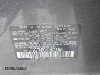 2020 Subaru Crosstrek Premium z VIN JF2GTAECXLH244454, wystawiony jako IAAI lot #42241319 z przebiegiem 100 193 mil mil oraz . Historia ofert i sprzedaży dostępna na DreamBid. Obrazek 9.