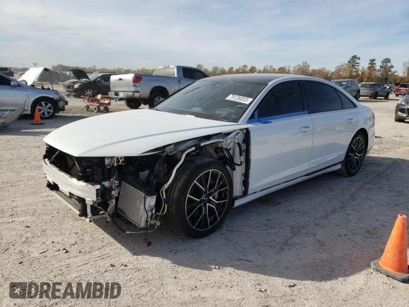 2020 Audi A8 L with VIN WAU8DAF81LN015654, listed as a Copart auction lot 79126853 with 26,587 mi miles. Bid and sale history available at carsss.com. Image 1.