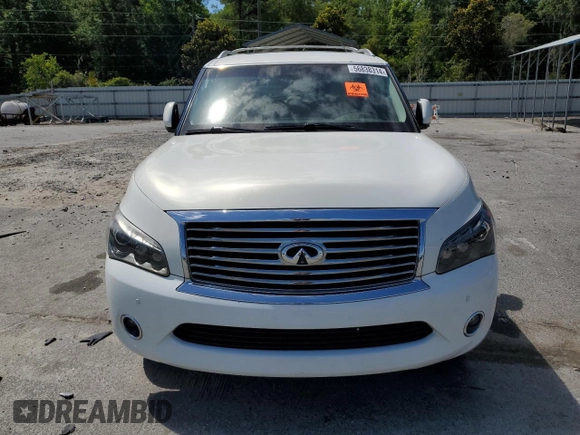 2012 Infiniti QX56 7-passenger with VIN JN8AZ2NF3C9518742, listed as a Copart auction lot 56838314 with 102,622 mi miles and Salvage Title. Bid and sale history available at carsss.com. Image 5.