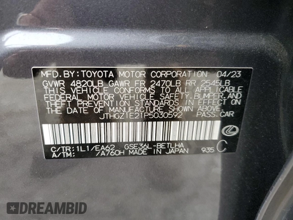 2023 Lexus IS with VIN JTHGZ1E21P5030592, listed as a Copart auction lot 77916334 with 18,957 mi miles and Salvage Title. Bid and sale history available at carsss.com. Image 14.