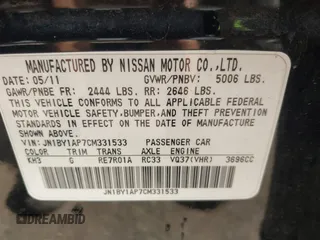 2012 Infiniti M with VIN JN1BY1AP7CM331533, listed as a IAAI auction lot 42149759 with 123,186 mi miles. Bid and sale history available at carsss.com. Image 9.