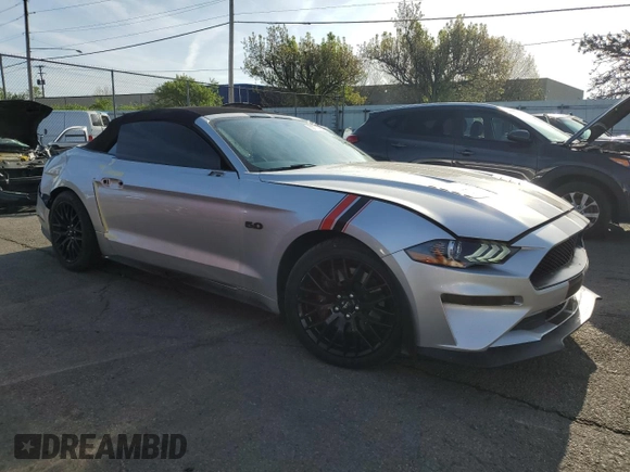 2018 Ford Mustang GT Premium with VIN 1FATP8FF0J5111712, listed as a Copart auction lot 53777685 with 100,913 mi miles and Salvage title. Bid and sale history available at DreamBid. Image 4.