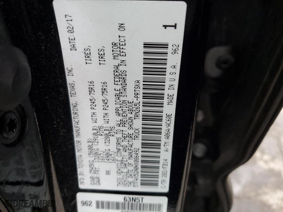 2017 Toyota Tacoma SR with VIN 5TFAX5GN0HX086492, listed as a Copart auction lot 49544535 with 108,432 mi miles and Salvage Title. Bid and sale history available at carsss.com. Image 12.
