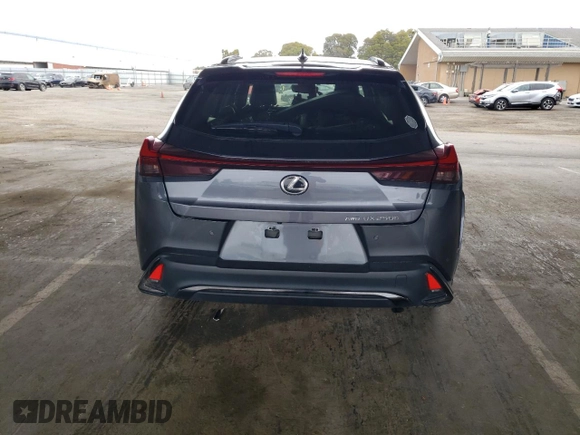 2023 Lexus UX 250h F Sport with VIN JTHB9JBHXP2065586, listed as a Copart auction lot 59037755 with 23,620 mi miles and Salvage title. Bid and sale history available at DreamBid. Image 6.
