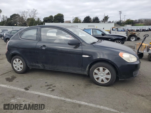 2007 Hyundai Accent GS with VIN KMHCM36C47U039595, listed as a Copart auction lot 43399775 with 107,882 mi miles and Salvage title. Bid and sale history available at DreamBid. Image 4.