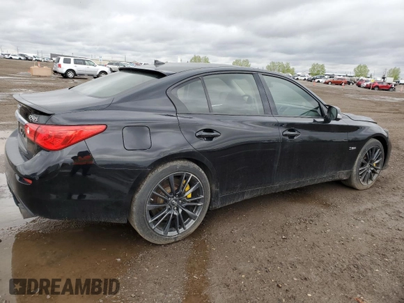 2016 Infiniti Q50 Red Sport 400 with VIN JN1FV7AR2GM450725, listed as a Copart auction lot 57329165 with 174,377 mi miles and Clean title. Bid and sale history available at DreamBid. Image 3.