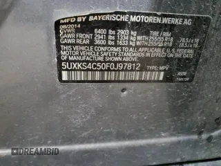 2015 BMW X5 xDrive35d z VIN 5UXKS4C50F0J97812, wystawiony jako Copart lot #58724165 z przebiegiem 214 884 mil mil oraz Czysty tytuł • Clean title. Historia ofert i sprzedaży dostępna na DreamBid. Obrazek 13.