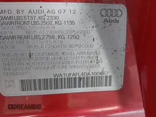 2013 Audi allroad Premium Plus with VIN WA1UFAFL4DA100667, listed as a IAAI auction lot 41427532 with 184,818 mi miles. Bid and sale history available at carsss.com. Image 9.