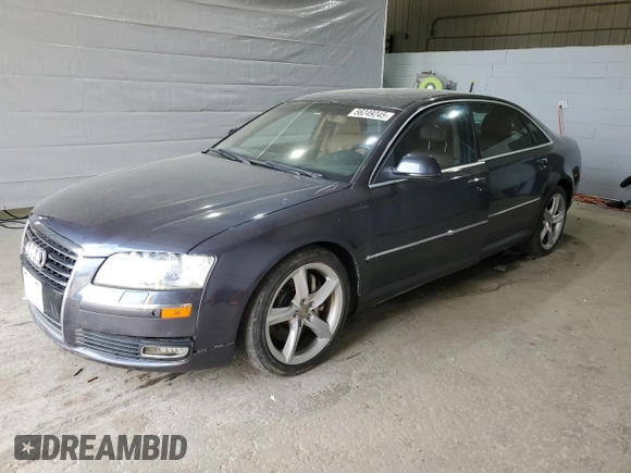 2009 Audi A8 4.2L z VIN WAUMV94E09N007038, wystawiony jako Copart lot #56249245 z przebiegiem 86 589 mil mil oraz Czysty tytuł • Clean title. Historia ofert i sprzedaży dostępna na DreamBid. Obrazek 1.