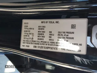 2023 Tesla Model 3 с VIN 5YJ3E1EA9PF587476, выставлен на аукционе IAAI как лот 41744170 с пробегом 27 541 миль миль и . История ставок и продаж доступна на DreamBid. Изображение 9.