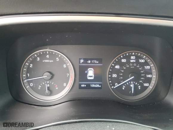 2019 Hyundai Tucson SE with VIN KM8J23A42KU956802, listed as a Copart auction lot 43928345 with 105,628 mi miles and Salvage Title. Bid and sale history available at carsss.com. Image 9.