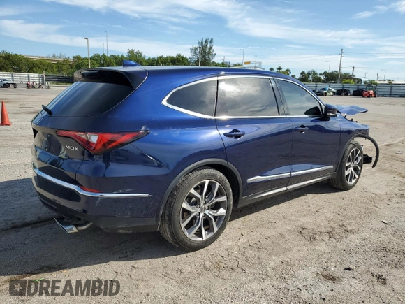 2023 Acura MDX w/Technology Package with VIN 5J8YD9H47PL006004, listed as a Copart auction lot 75084894 with 10,988 mi miles and Salvage Title. Bid and sale history available at carsss.com. Image 3.