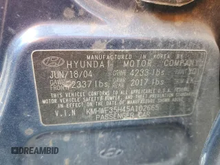 2005 Hyundai Sonata GLS with VIN KMHWF35H45A102665, listed as a Copart auction lot 76581204 with 208,763 mi miles and Salvage Title. Bid and sale history available at carsss.com. Image 12.