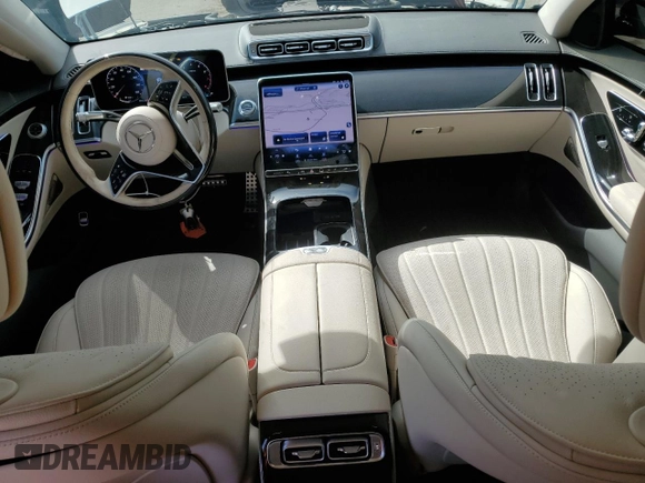 2023 Mercedes-Benz S-Class S 500 with VIN W1K6G6DB3PA223115, listed as a Copart auction lot 69158214 with 4,554 mi miles and Salvage Title. Bid and sale history available at carsss.com. Image 8.