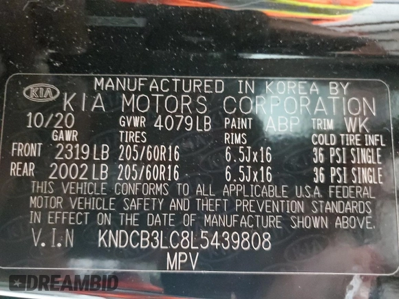 2020 Kia Niro LXS with VIN KNDCB3LC8L5439808, listed as a Copart auction lot 88353675 with 63,875 mi miles and Clean Title. Bid and sale history available at carsss.com. Image 14.