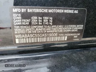 2016 BMW 3 Series 320i z VIN WBA8A9C55GK619006, wystawiony jako Copart lot #51432705 z przebiegiem 93 073 mil mil oraz Szkoda całkowita • Salvage title. Historia ofert i sprzedaży dostępna na DreamBid. Obrazek 14.
