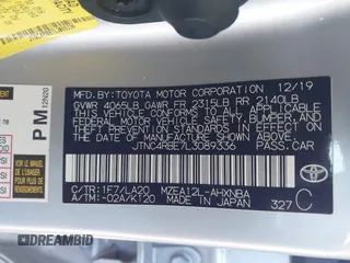 2020 Toyota Corolla Hatchback XSE with VIN JTNC4RBE7L3089336, listed as a IAAI auction lot 41320946 with 67,674 mi miles. Bid and sale history available at carsss.com. Image 9.