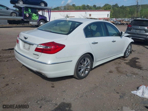 2013 Hyundai Genesis 3.8L with VIN KMHGC4DD2DU233477, listed as a IAAI auction lot 41954347 with 143,879 mi miles. Bid and sale history available at carsss.com. Image 4.
