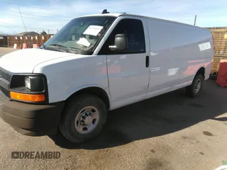2020 Chevrolet Express Cargo Van with VIN 1GCWGBFP6L1146097, listed as a IAAI auction lot 41711459 with 68,793 mi miles. Bid and sale history available at carsss.com. Image 2.