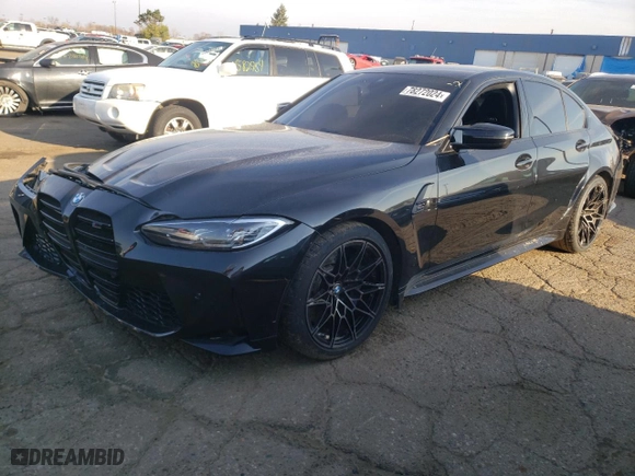 2022 BMW M3 Competition xDrive with VIN WBS43AY07NFM54665, listed as a Copart auction lot 78272024 with 16,812 mi miles and Clean Title. Bid and sale history available at carsss.com. Image 1.