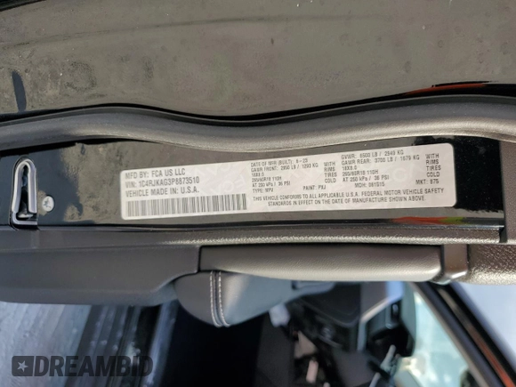 2023 Jeep Grand Cherokee Laredo z VIN 1C4RJKAG3P8873510, wystawiony jako Copart lot #44617535 z przebiegiem 15 685 mil mil oraz Szkoda całkowita • Salvage title. Historia ofert i sprzedaży dostępna na DreamBid. Obrazek 15.