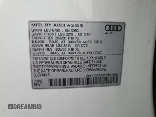 2015 Audi Q7 3.0T Premium with VIN WA1CGAFE2FD027665, listed as a Copart auction lot 44530395 with 74,431 mi miles and Salvage Title. Bid and sale history available at carsss.com. Image 14.