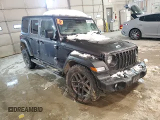 2024 Jeep Wrangler Sport with VIN 1C4PJXKN4RW208552, listed as a Copart auction lot 87195854 with Not provided miles and Salvage title. Bid and sale history available at DreamBid. Image 4.