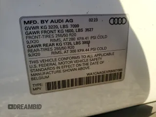 2024 Audi Q8 e-tron Sportback S line Premium Plus z VIN WA1CAAGEXRB007065, wystawiony jako Copart lot #74524284 z przebiegiem Nie podano mil oraz Nie do naprawy • Non repairable. Historia ofert i sprzedaży dostępna na DreamBid. Obrazek 14.
