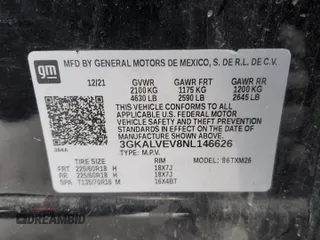 2022 GMC Terrain SLT with VIN 3GKALVEV8NL146626, listed as a Copart auction lot 45571715 with 69,694 mi miles and Salvage Title. Bid and sale history available at carsss.com. Image 13.