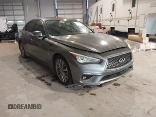 2018 Infiniti Q50 Luxe with VIN JN1EV7AP9JM366158, listed as a IAAI auction lot 41624764 with 76,550 mi miles and . Bid and sale history available at DreamBid. Image 1.