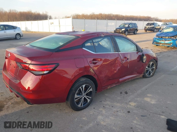 2020 Nissan Sentra SV with VIN 3N1AB8CV5LY228884, listed as a IAAI auction lot 41800372 with 55,259 mi miles and . Bid and sale history available at DreamBid. Image 4.