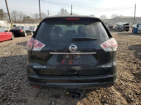 2015 Nissan Rogue SV with VIN KNMAT2MV6FP577385, listed as a Copart auction lot 48933005 with 185,630 mi miles and Salvage Title. Bid and sale history available at carsss.com. Image 6.