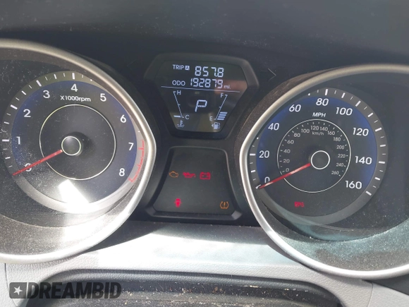 2012 Hyundai Elantra Limited with VIN KMHDH4AEXCU411894, listed as a IAAI auction lot 42068313 with 192,879 mi miles. Bid and sale history available at carsss.com. Image 7.
