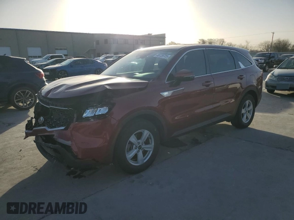 2021 Kia Sorento LX with VIN 5XYRG4LC8MG070183, listed as a Copart auction lot 49728725 with 49,316 mi miles and Salvage Title. Bid and sale history available at carsss.com. Image 1.