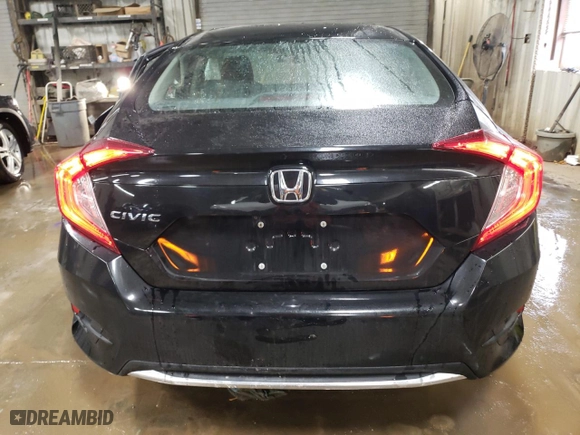 2020 Honda Civic Sedan LX with VIN 2HGFC2F66LH522982, listed as a Copart auction lot 43598325 with 52,043 mi miles and Salvage Title. Bid and sale history available at carsss.com. Image 6.