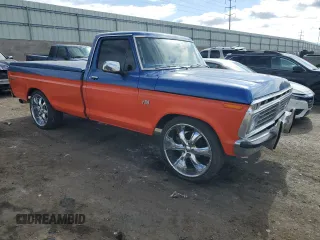 1975 Ford F-150 z VIN F15MLX09534, wystawiony jako Copart lot #43406975 z przebiegiem 71 117 mil mil oraz Czysty tytuł • Clean title. Historia ofert i sprzedaży dostępna na DreamBid. Obrazek 4.