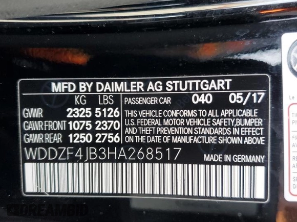 2017 Mercedes-Benz E-Class E 300 Luxury with VIN WDDZF4JB3HA268517, listed as a Copart auction lot 36454723 with 85,156 mi miles. Bid and sale history available at carsss.com. Image 14.