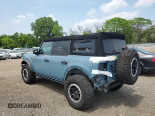 2022 Ford Bronco with VIN 1FMEE5DH7NLB89588, listed as a Copart auction lot 59777455 with 25,323 mi miles and Salvage title. Bid and sale history available at DreamBid. Image 2.