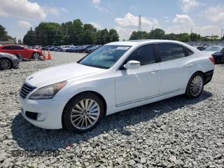 2014 Hyundai Equus Signature with VIN KMHGH4JH1EU083114, listed as a Copart auction lot 57020065 with 103,700 mi miles and Salvage title. Bid and sale history available at DreamBid. Image 1.