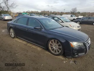 2013 Audi A8 L 4.0L with VIN WAUR2AFD9DN034039, listed as a Copart auction lot 77775634 with 191,803 mi miles and Salvage Title. Bid and sale history available at carsss.com. Image 4.