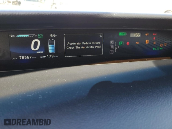 2018 Toyota Mirai with VIN JTDBVRBD5JA004443, listed as a Copart auction lot 45682005 with 76,567 mi miles and Salvage title. Bid and sale history available at DreamBid. Image 9.