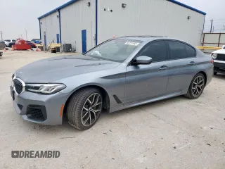 2021 BMW 5 Series 540i xDrive with VIN WBA73BJ07MCG07677, listed as a Copart auction lot 56731555 with 33,481 mi miles and Salvage title. Bid and sale history available at DreamBid. Image 1.