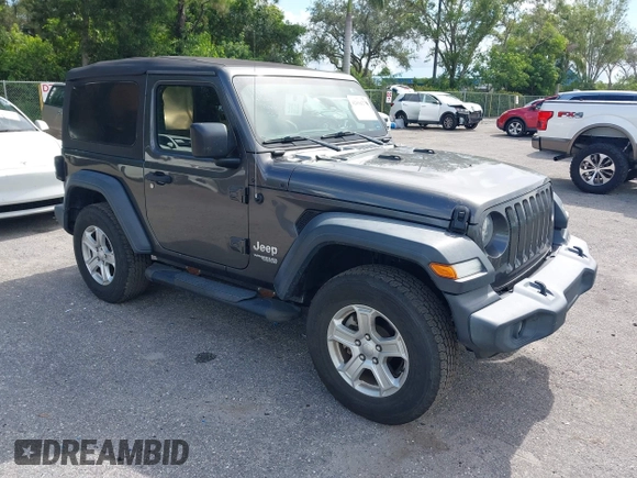 2018 Jeep Wrangler Sport with VIN 1C4GJXAG5JW138437, listed as a IAAI auction lot 42694278 with 58,258 mi miles and . Bid and sale history available at DreamBid. Image 1.